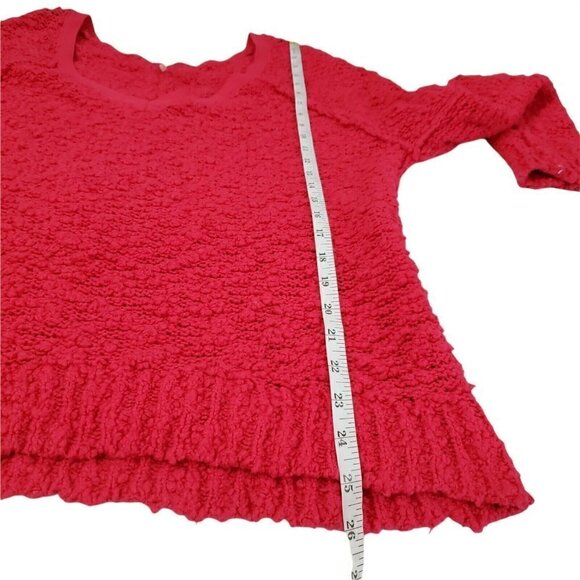 Free People Sweater XS Pink Womens Chunky Knit Dolman Sleeve Boho Slouchy - Picture 11 of 12